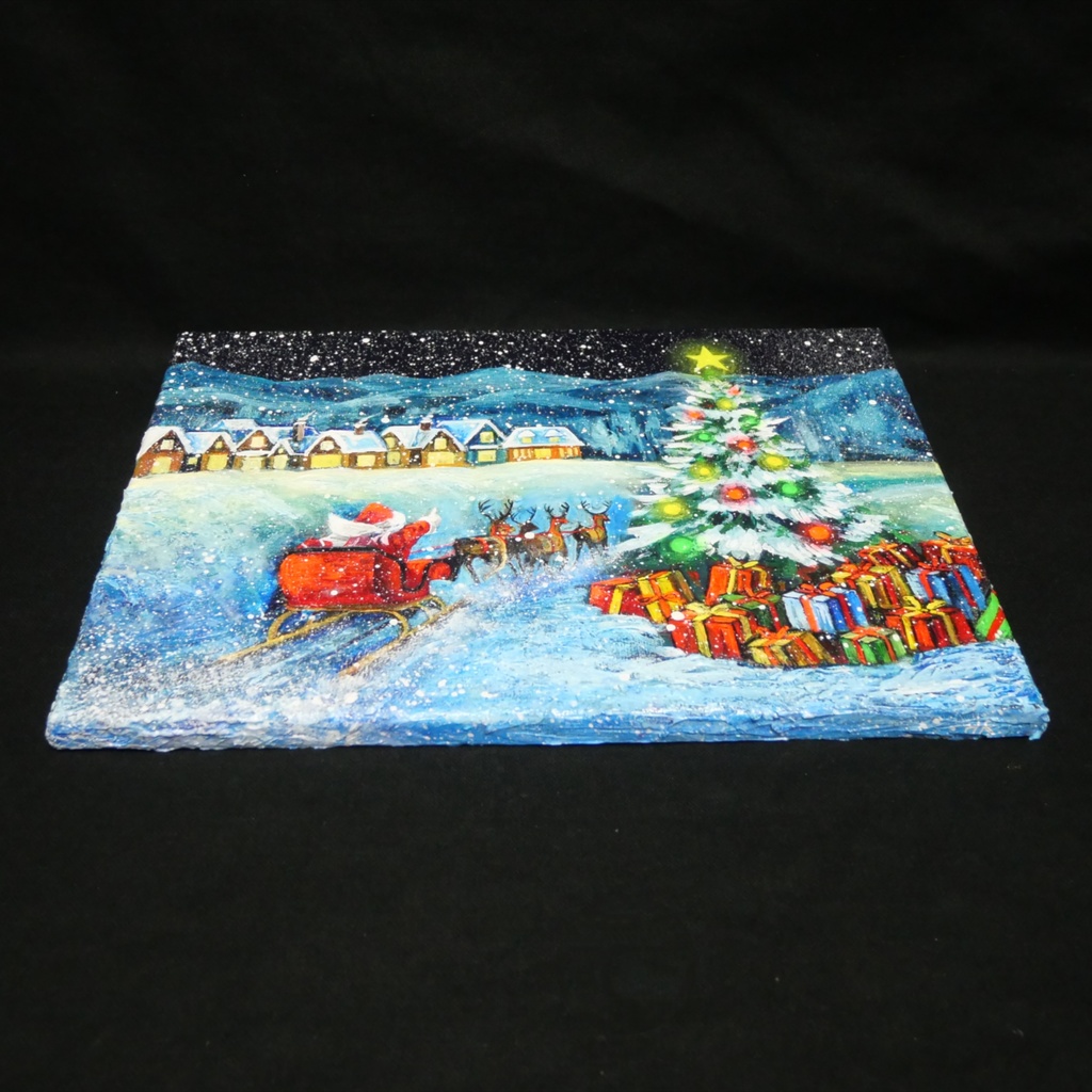 油絵 油彩 油彩画 絵 絵画 【聖夜の贈り物】