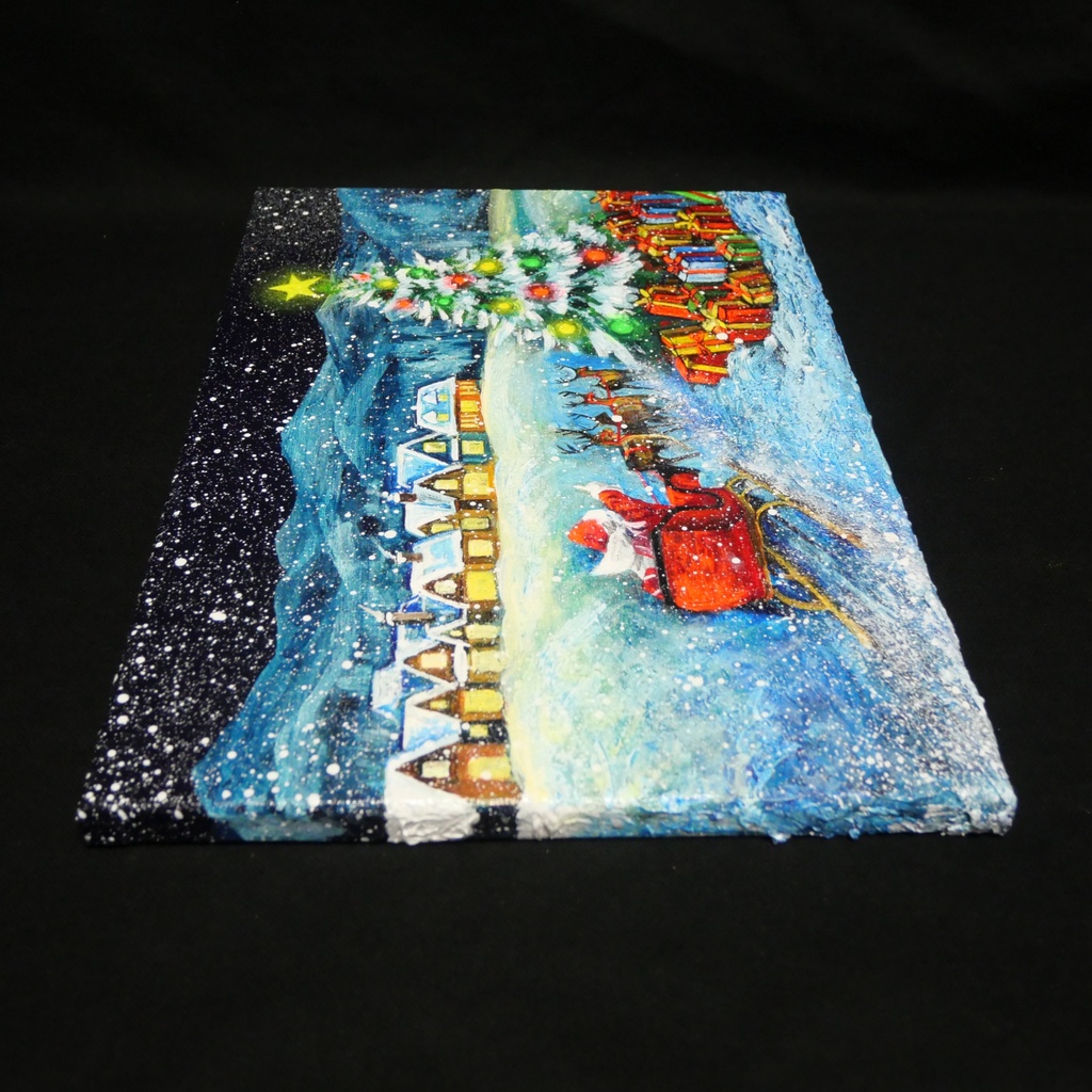 油絵 油彩 油彩画 絵 絵画 【聖夜の贈り物】