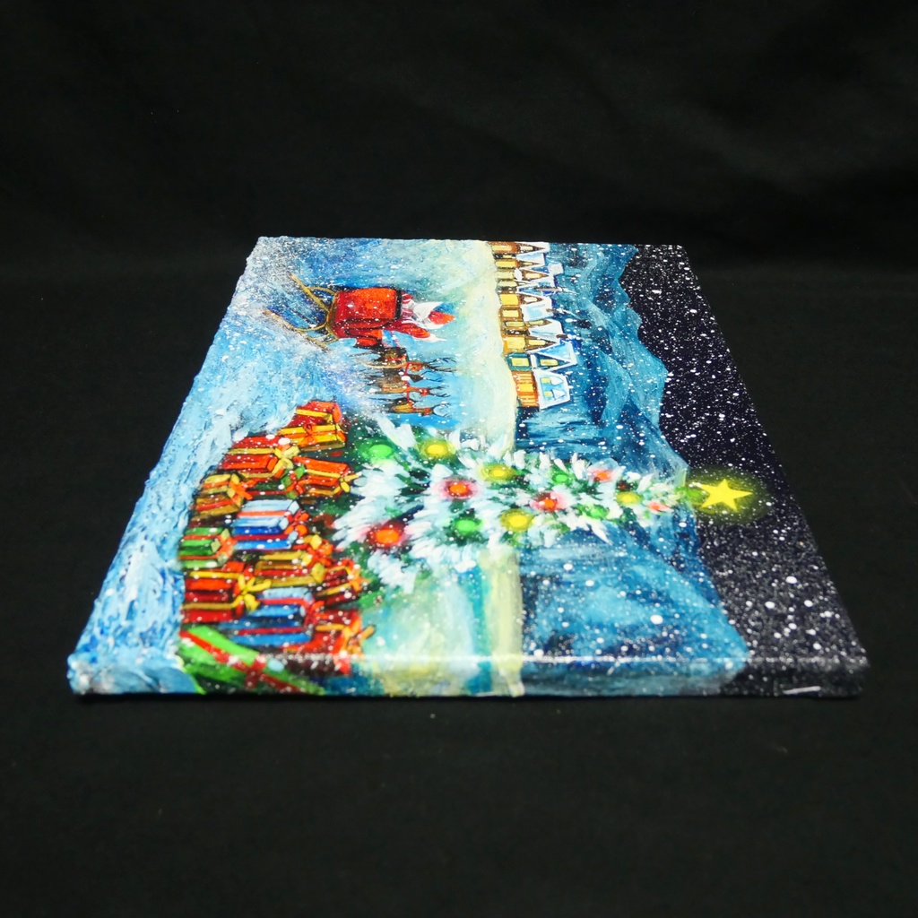 油絵 油彩 油彩画 絵 絵画 【聖夜の贈り物】