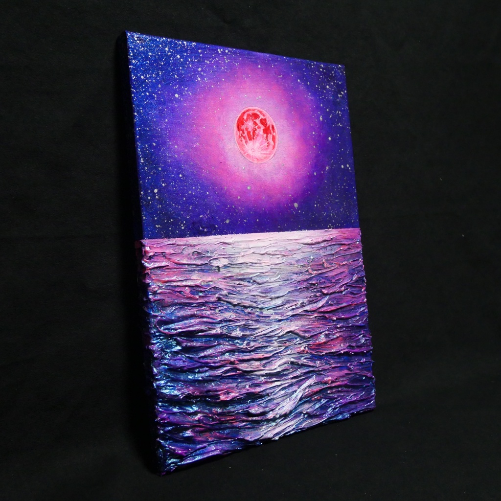 油絵 油彩 油彩画 絵 絵画 【ストロベリームーン】