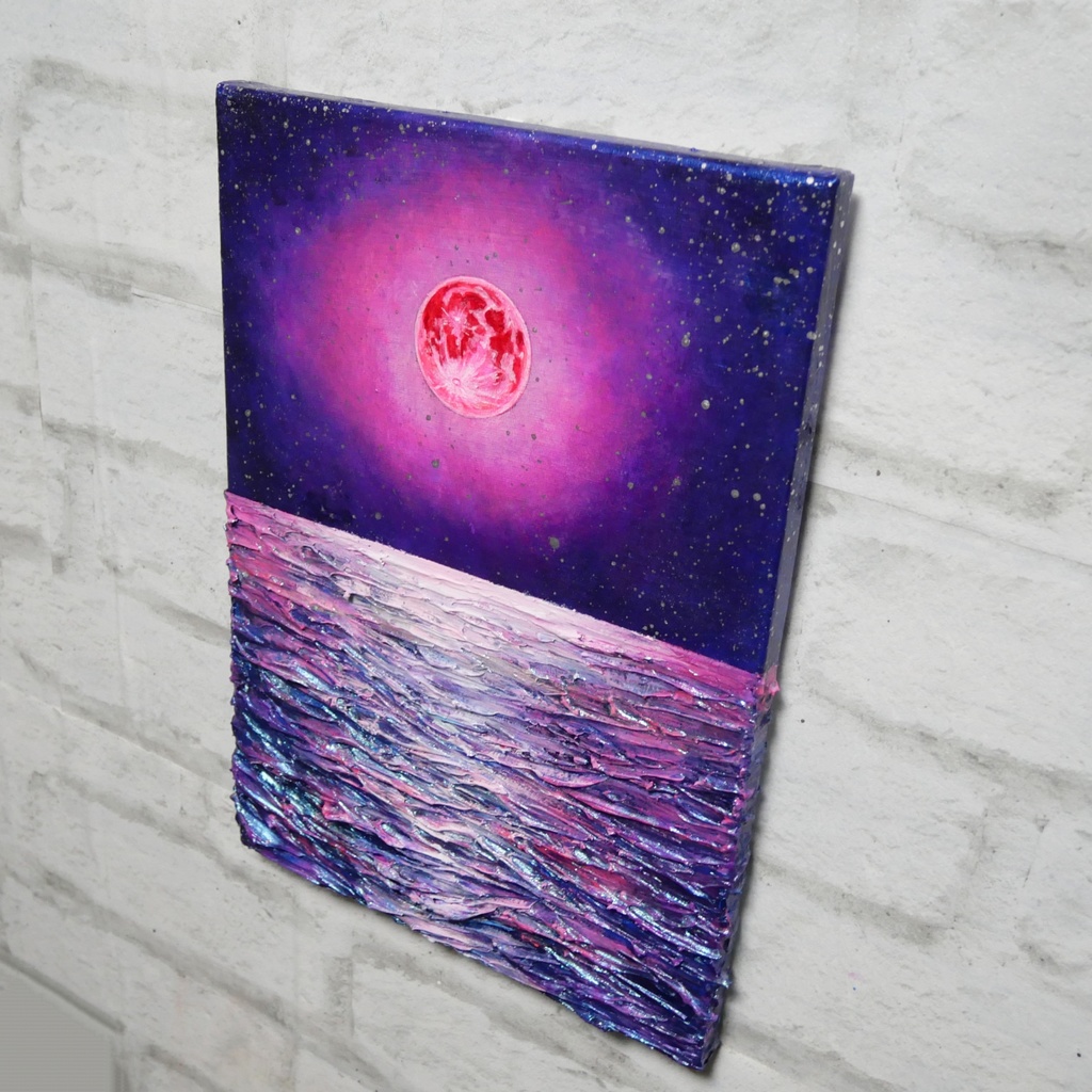 油絵 油彩 油彩画 絵 絵画 【ストロベリームーン】