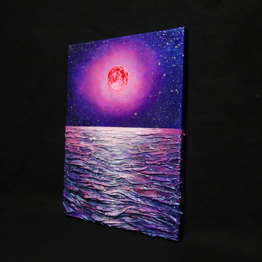 油絵 油彩 油彩画 絵 絵画 【ストロベリームーン】