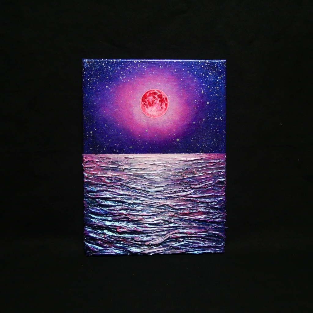 油絵 油彩 油彩画 絵 絵画 【ストロベリームーン】