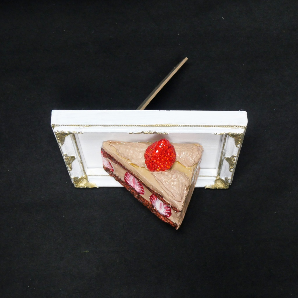 油絵 油彩 油彩画 絵 絵画 【飛び出すイチゴチョコケーキ】