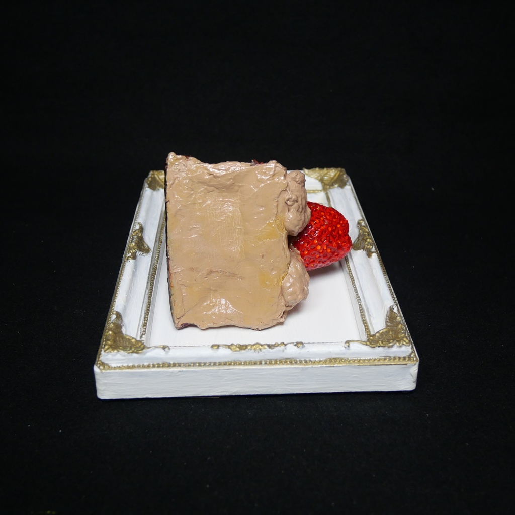 油絵 油彩 油彩画 絵 絵画 【飛び出すイチゴチョコケーキ】
