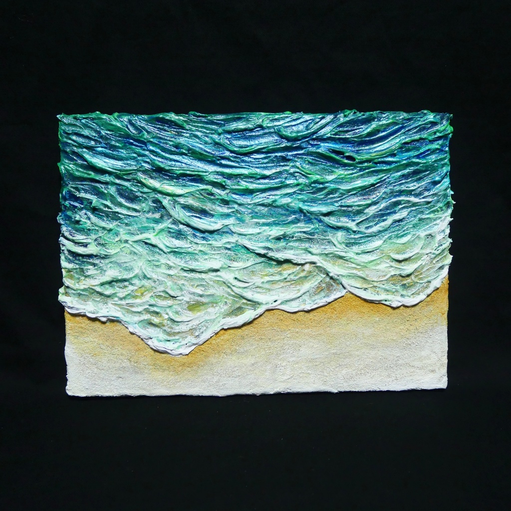 油絵 油彩 油彩画 絵 絵画 【エメラルドグリーンの海】