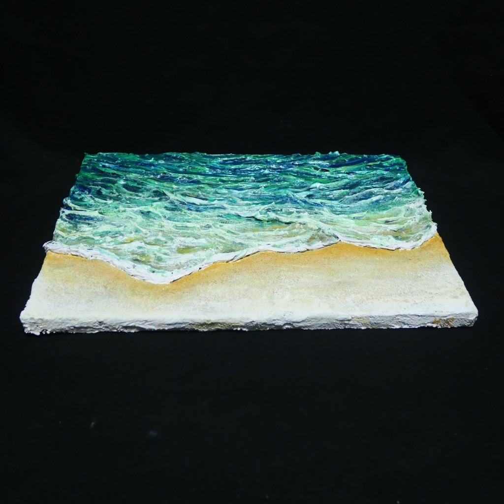 油絵 油彩 油彩画 絵 絵画 【エメラルドグリーンの海】