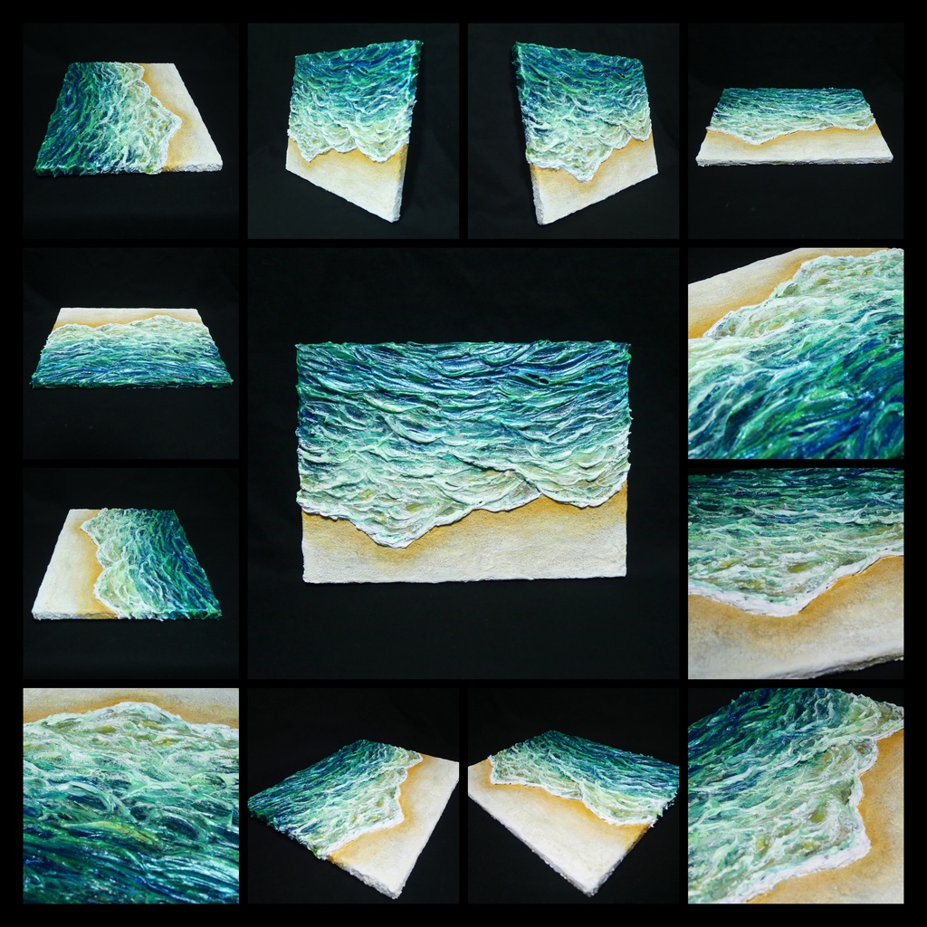 油絵 油彩 油彩画 絵 絵画 【エメラルドグリーンの海】