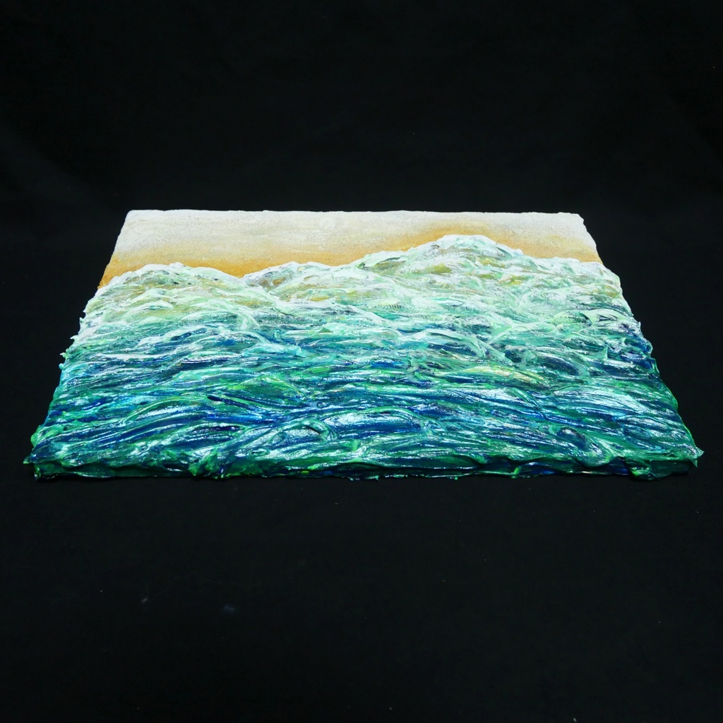 油絵 油彩 油彩画 絵 絵画 【エメラルドグリーンの海】