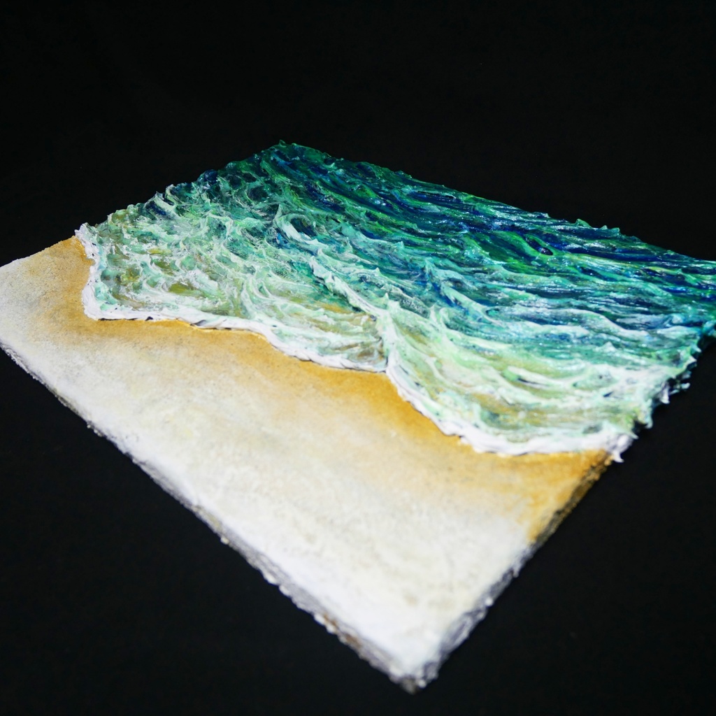 油絵 油彩 油彩画 絵 絵画 【エメラルドグリーンの海】