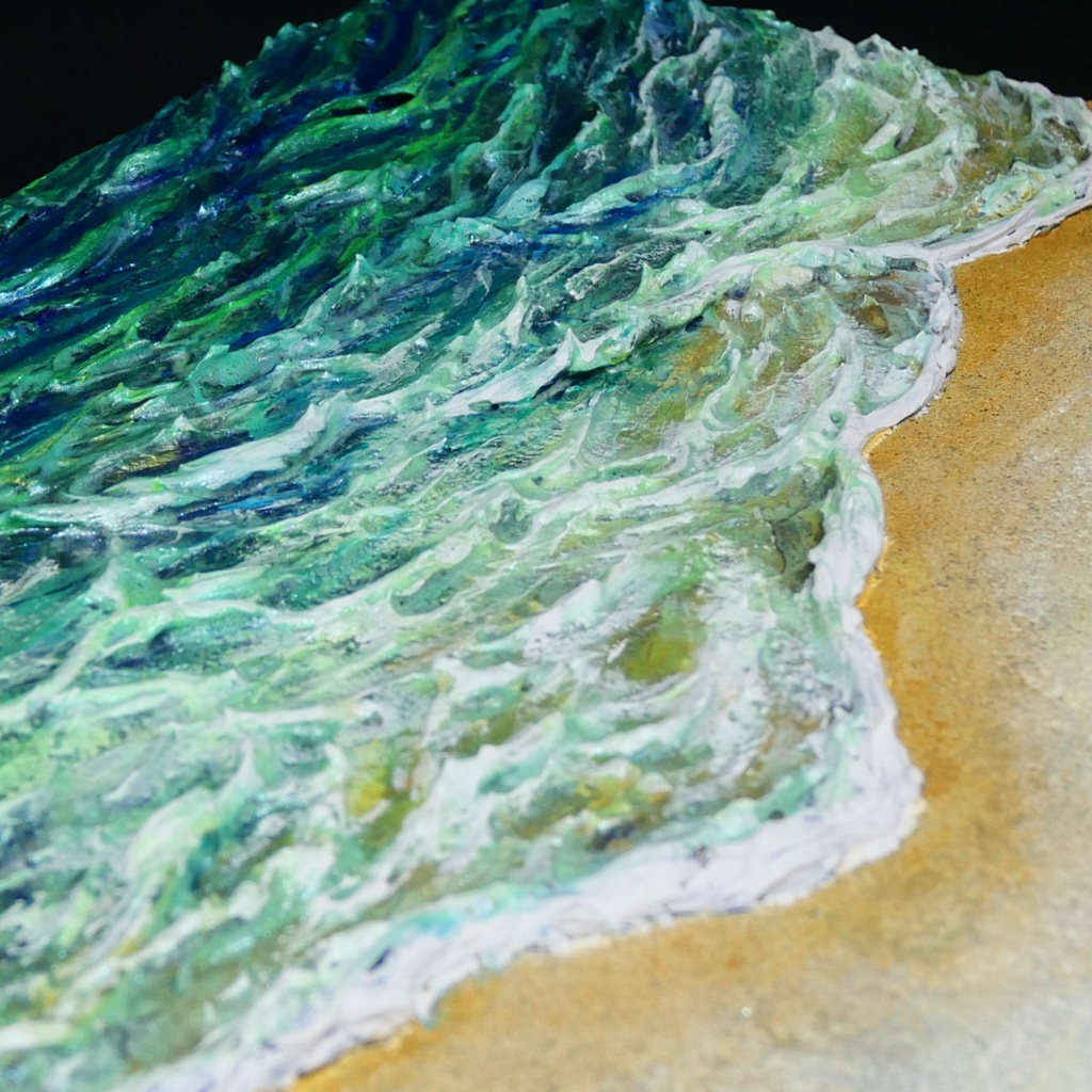 油絵 油彩 油彩画 絵 絵画 【エメラルドグリーンの海】