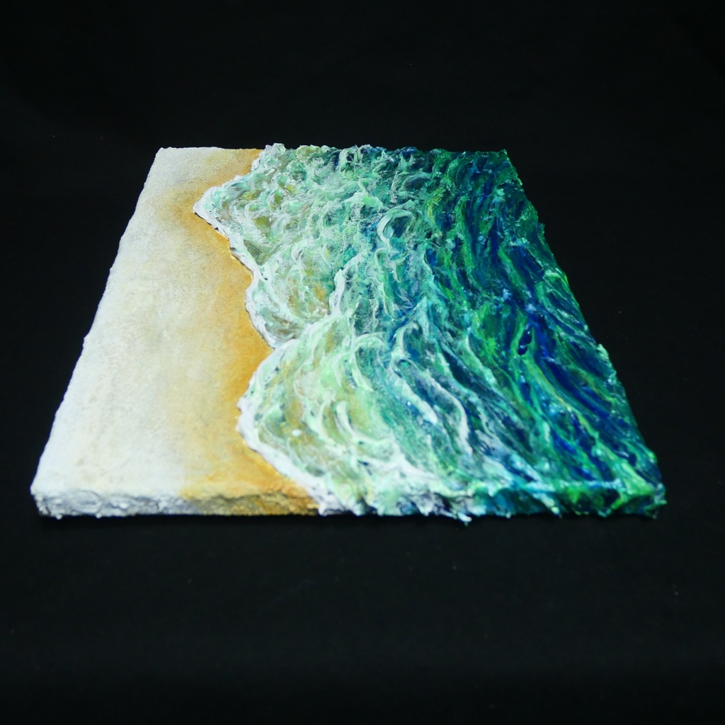 油絵 油彩 油彩画 絵 絵画 【エメラルドグリーンの海】