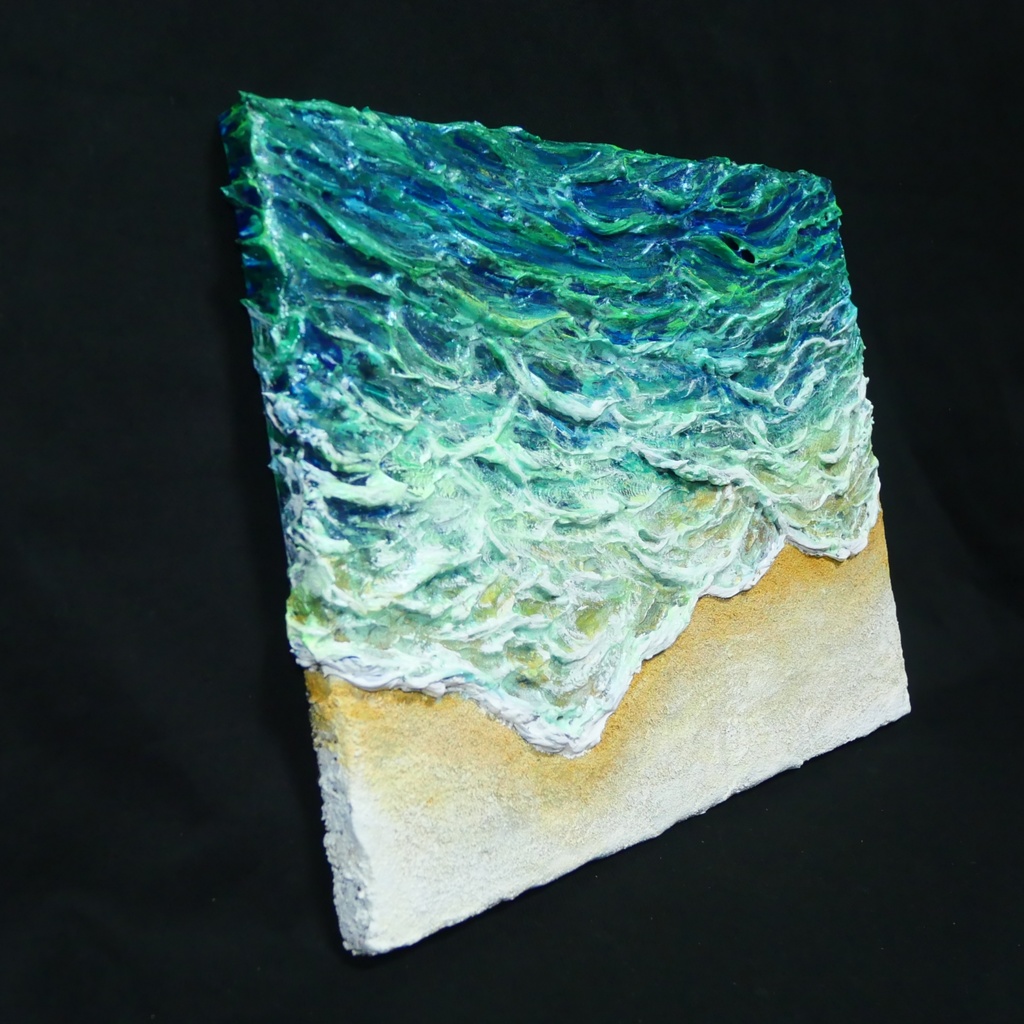 油絵 油彩 油彩画 絵 絵画 【エメラルドグリーンの海】