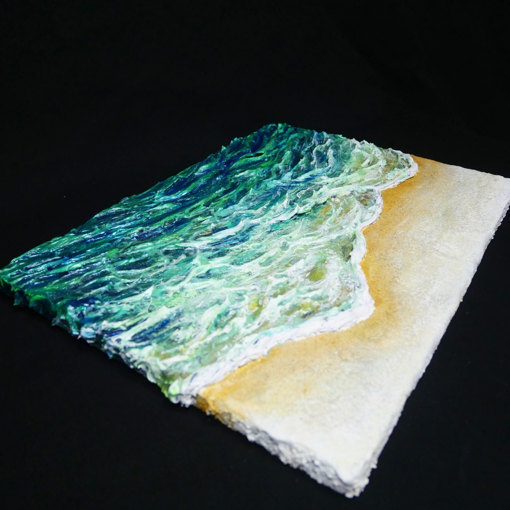 油絵 油彩 油彩画 絵 絵画 【エメラルドグリーンの海】