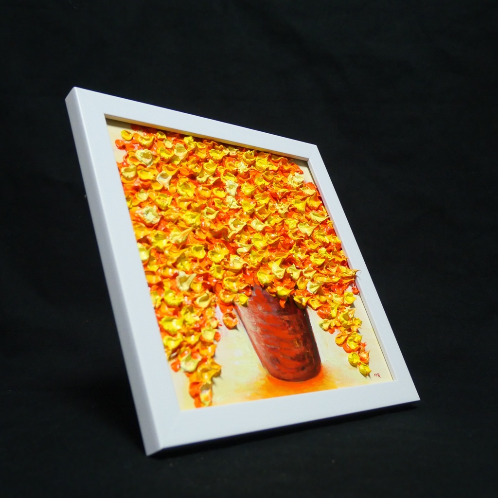 油絵 油彩 油彩画 絵画 絵 ミニ絵画【ミモザ】