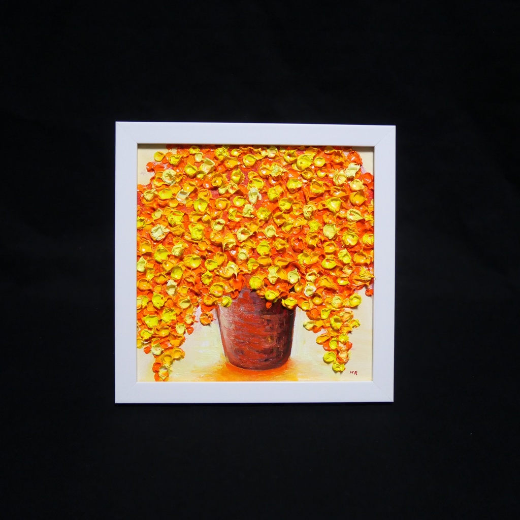 油絵 油彩 油彩画 絵画 絵 ミニ絵画【ミモザ】