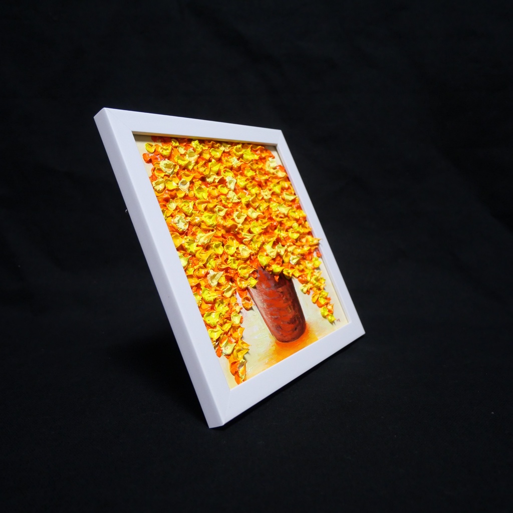 油絵 油彩 油彩画 絵画 絵 ミニ絵画【ミモザ】