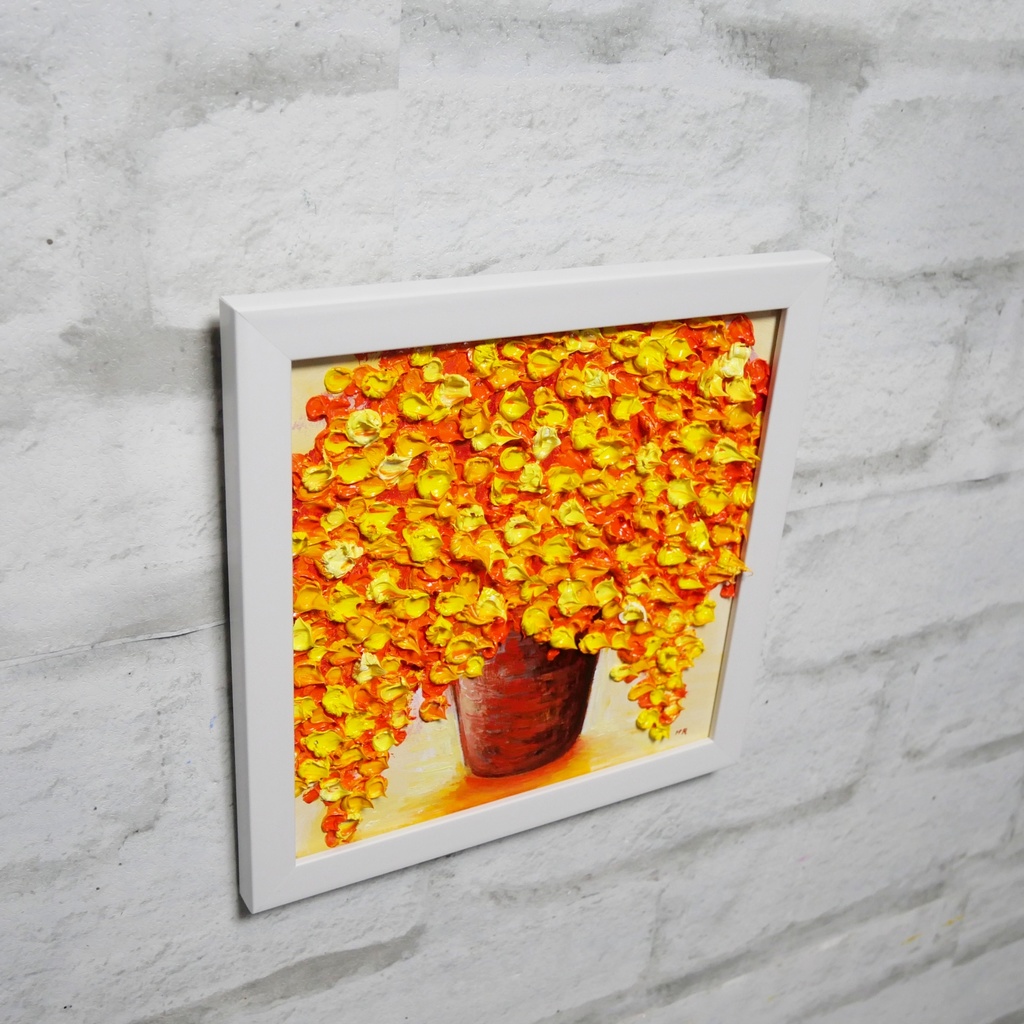 油絵 油彩 油彩画 絵画 絵 ミニ絵画【ミモザ】