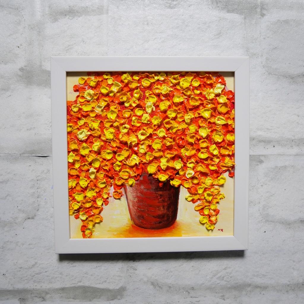 油絵 油彩 油彩画 絵画 絵 ミニ絵画【ミモザ】