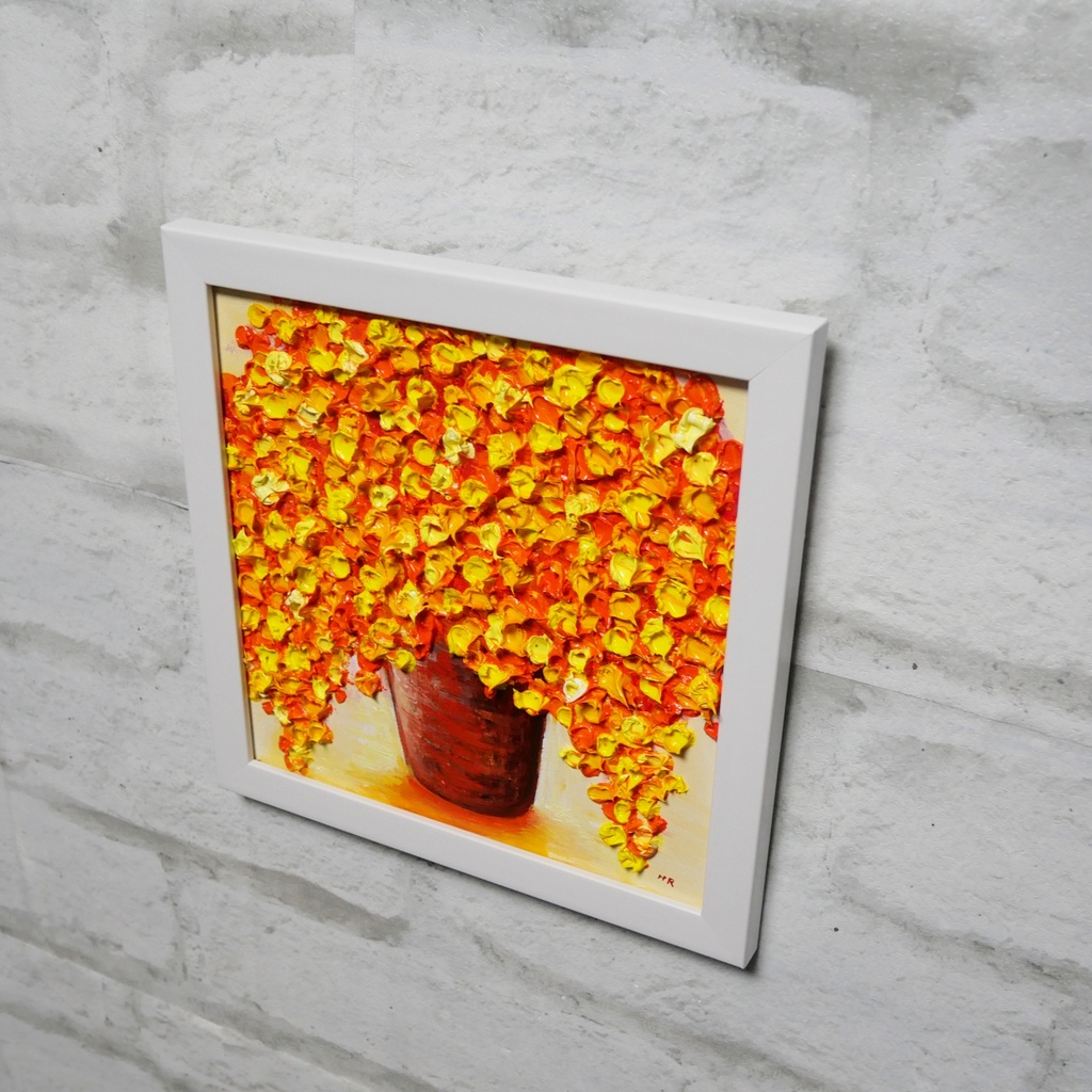 油絵 油彩 油彩画 絵画 絵 ミニ絵画【ミモザ】