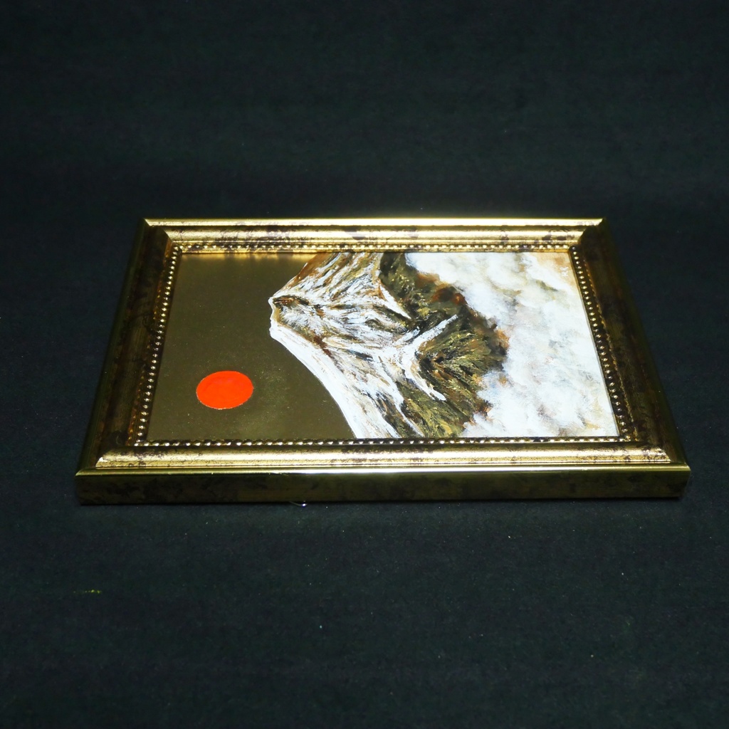 油絵 油彩 油彩画 絵 絵画 ミニ絵画【金色の霊峰】