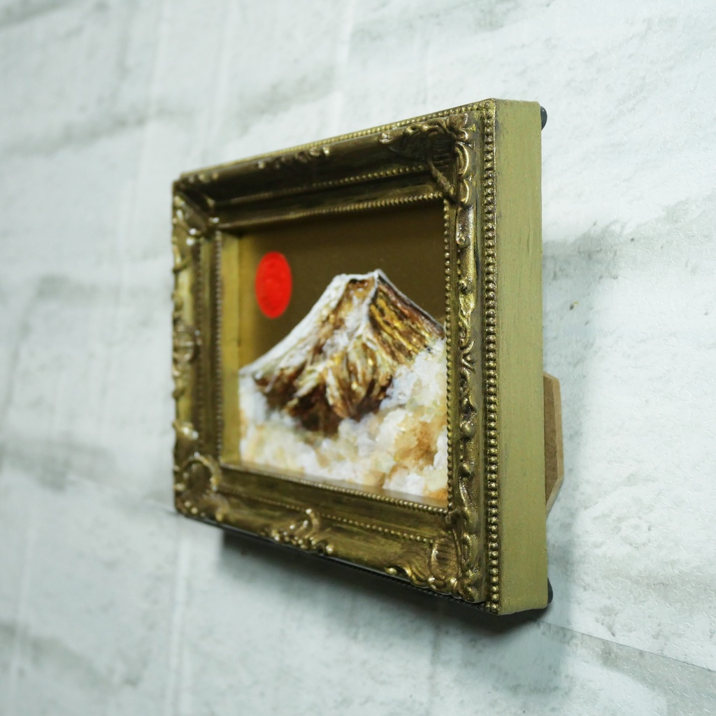 油絵 油彩 油彩画 絵 絵画 ミニ絵画 【黄金富士】