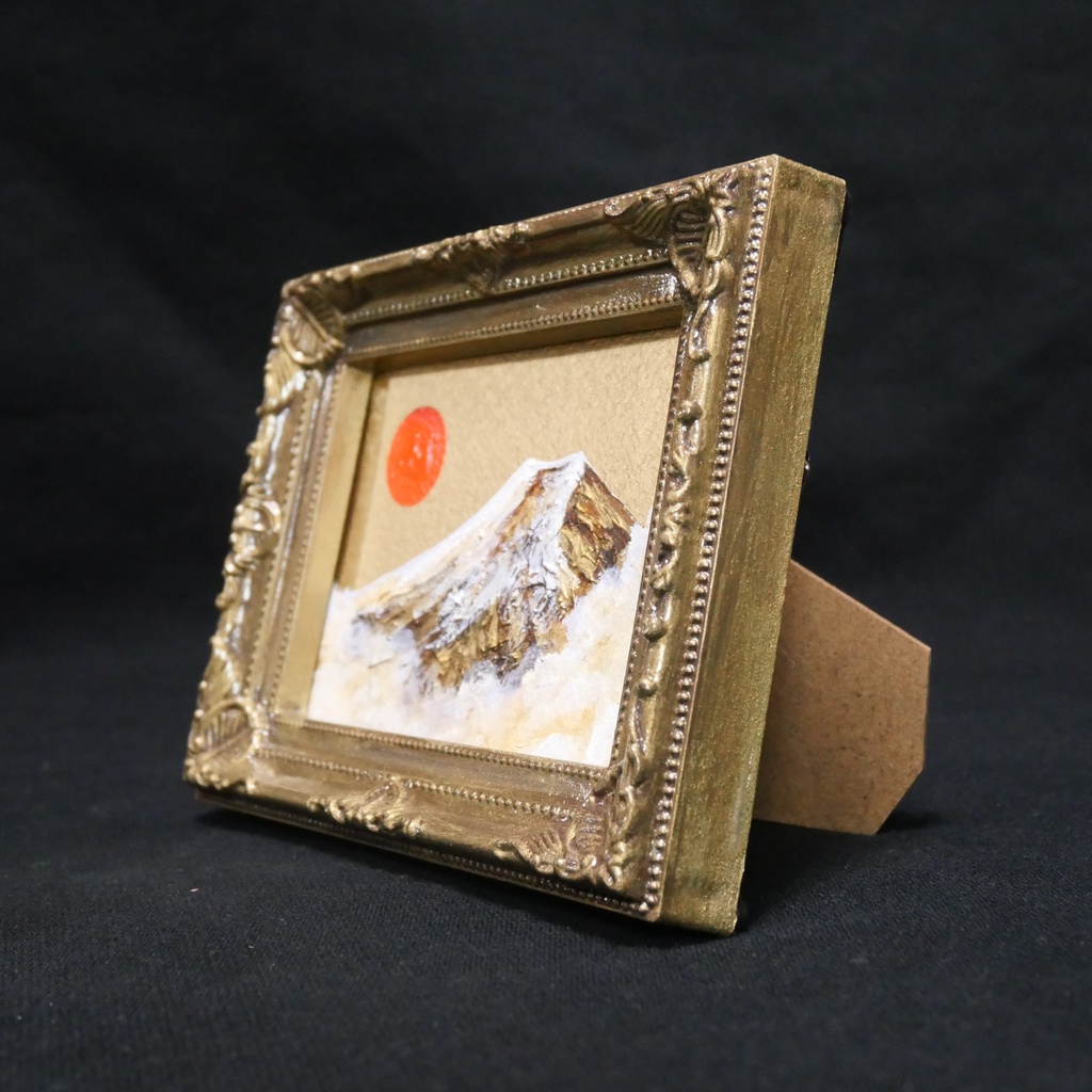 油絵 油彩 油彩画 絵 絵画 ミニ絵画 【黄金富士】