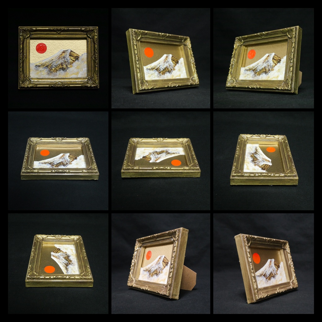 油絵 油彩 油彩画 絵 絵画 ミニ絵画 【黄金富士】