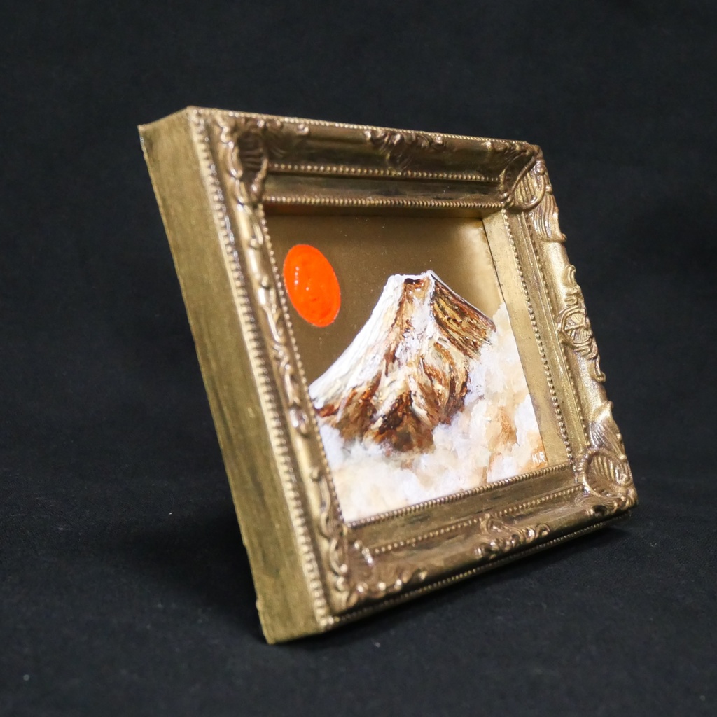 油絵 油彩 油彩画 絵 絵画 ミニ絵画 【黄金富士】