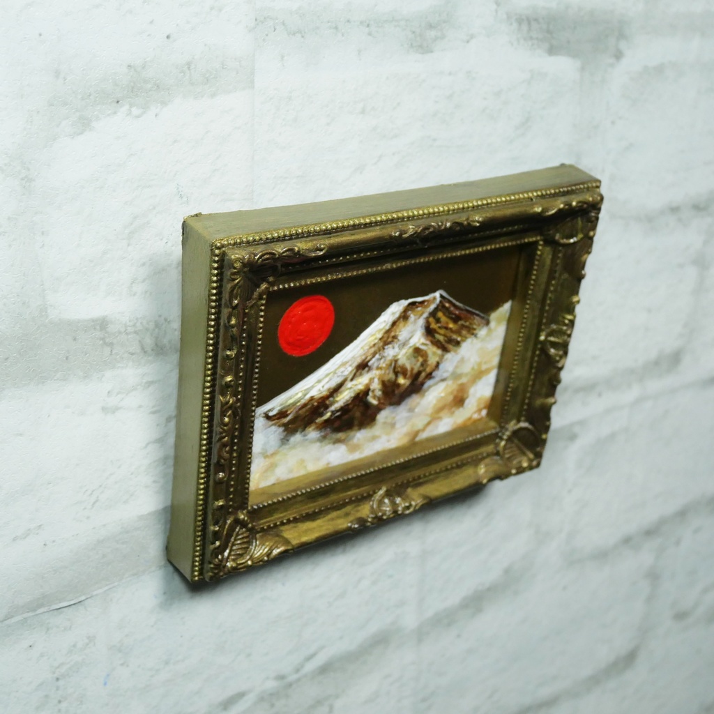 油絵 油彩 油彩画 絵 絵画 ミニ絵画 【黄金富士】