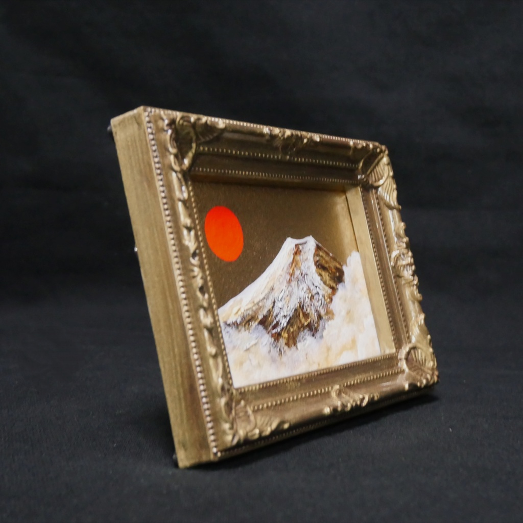 油絵 油彩 油彩画 絵 絵画 ミニ絵画 【黄金富士】