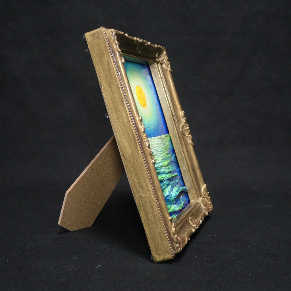 油絵 油彩 油彩画 絵 絵画 ミニ絵画【月の海】