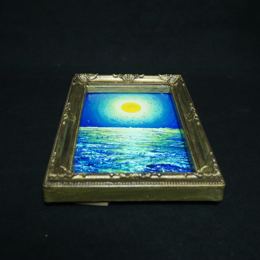 油絵 油彩 油彩画 絵 絵画 ミニ絵画【月の海】