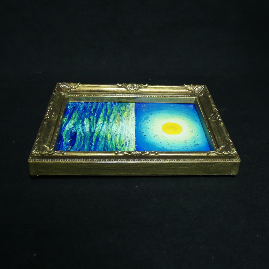 油絵 油彩 油彩画 絵 絵画 ミニ絵画【月の海】