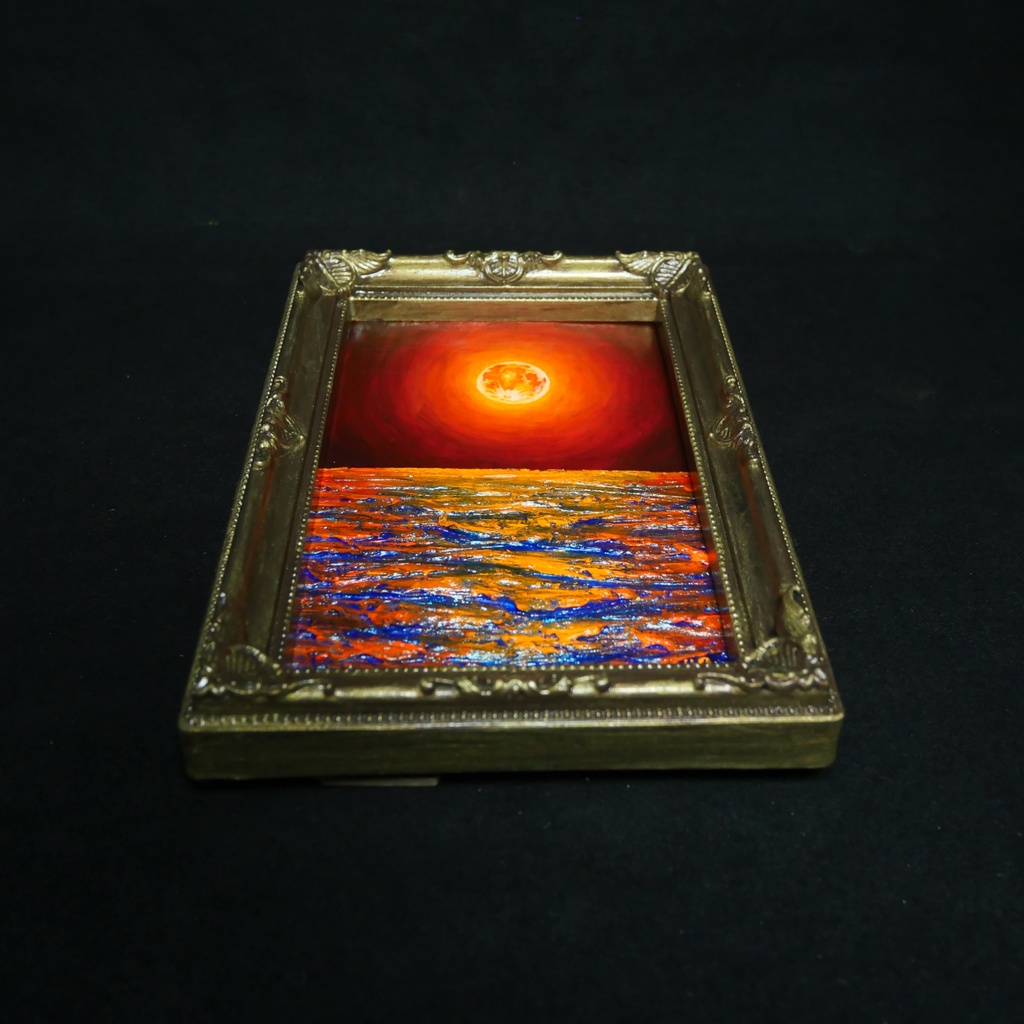 油絵 油彩 油彩画 絵 絵画 ミニ絵画【神秘的な夜】