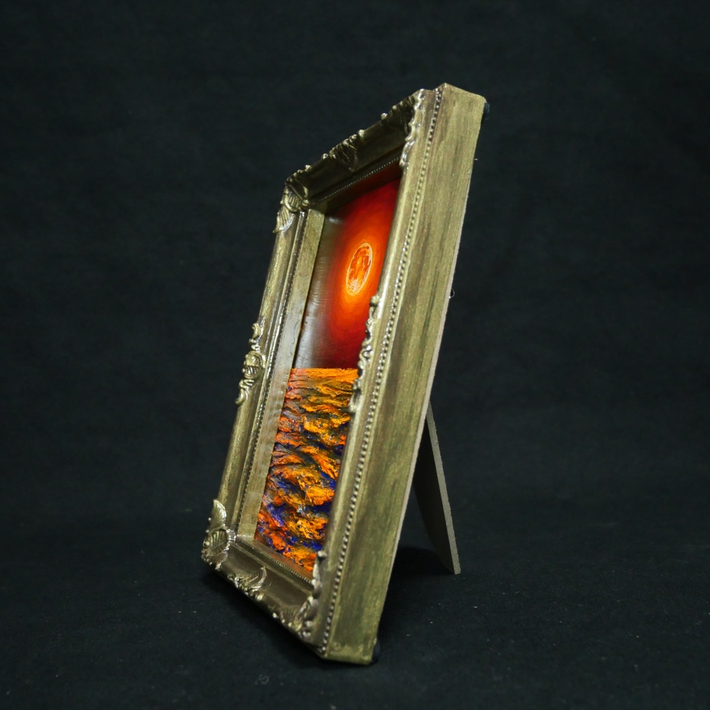 油絵 油彩 油彩画 絵 絵画 ミニ絵画【神秘的な夜】