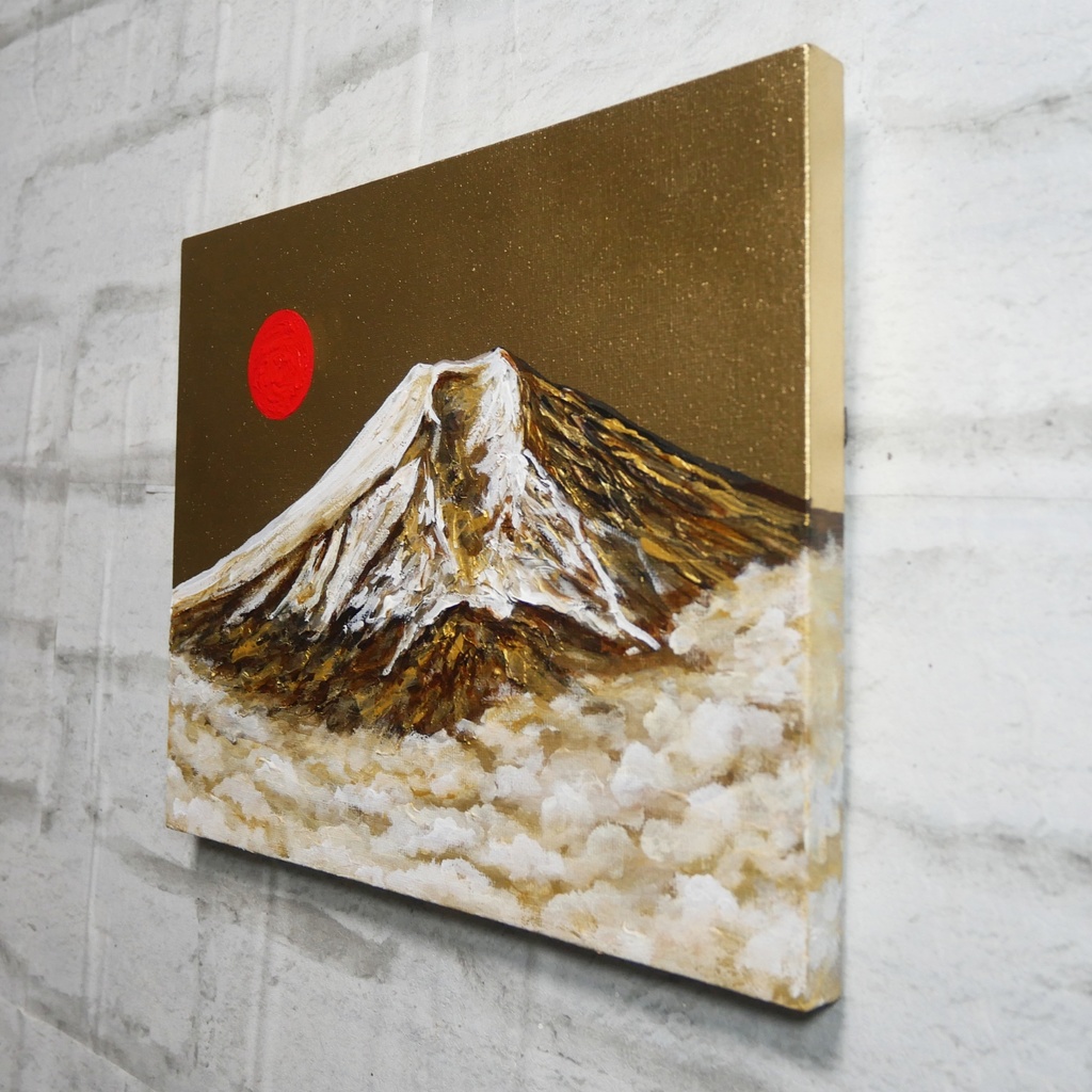 油絵 油彩 油彩画 絵 絵画 【黄金富士】