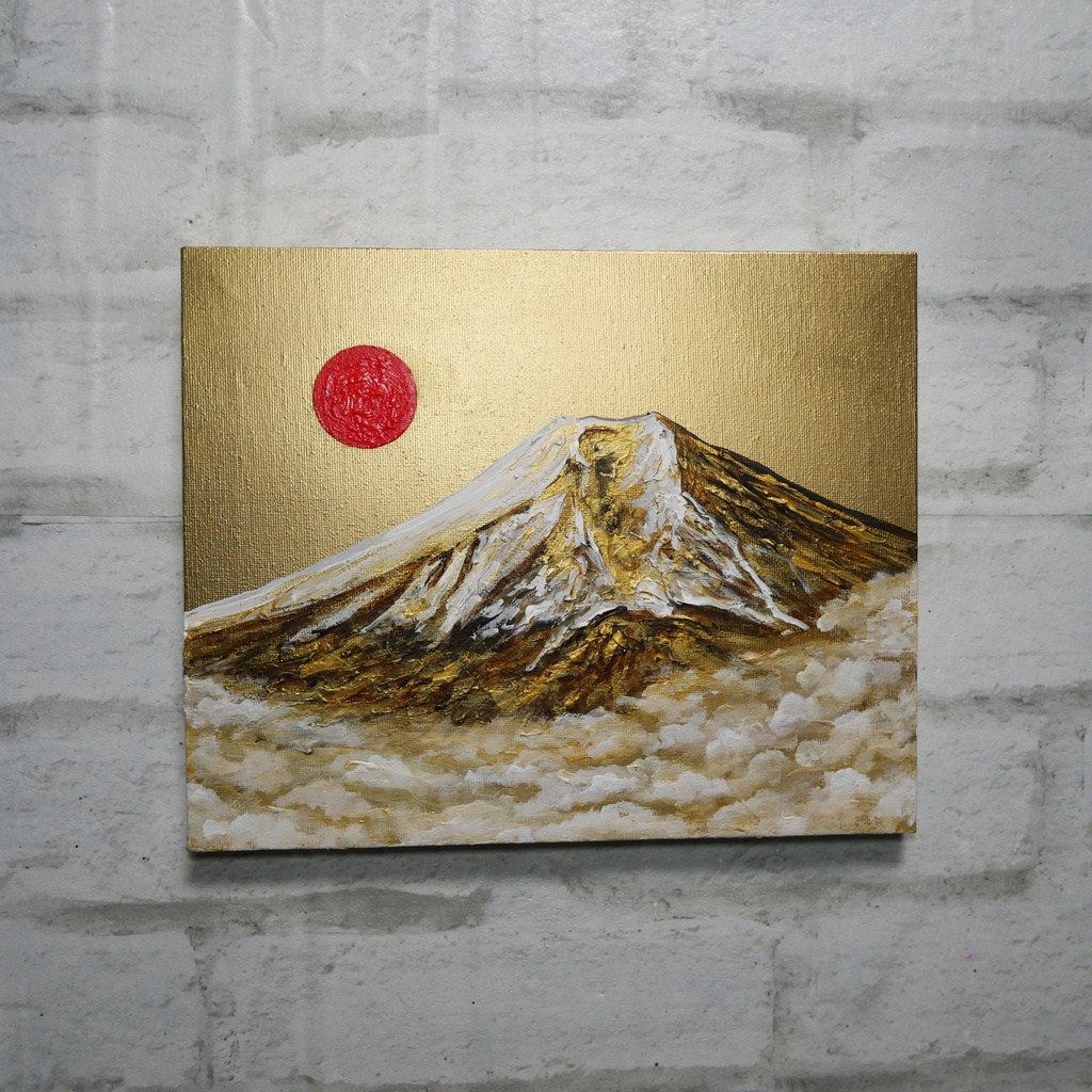 油絵 油彩 油彩画 絵 絵画 【黄金富士】
