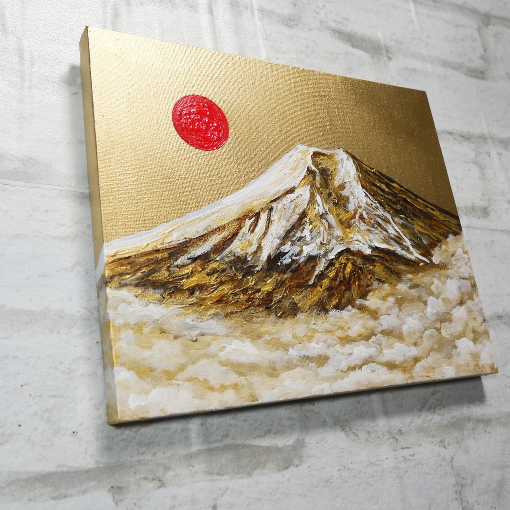 油絵 油彩 油彩画 絵 絵画 【黄金富士】
