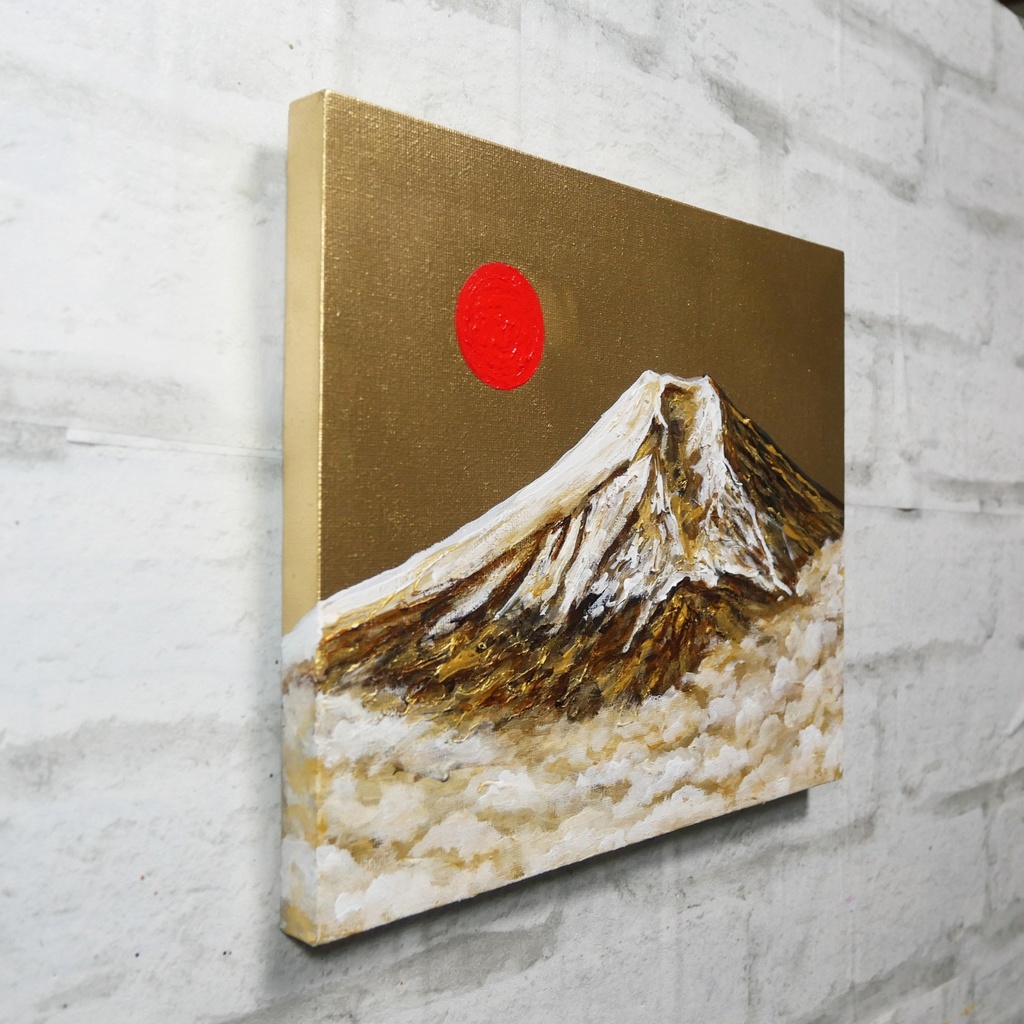 油絵 油彩 油彩画 絵 絵画 【黄金富士】