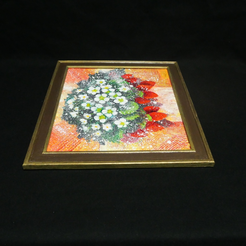 油絵 油彩 油彩画 絵 絵画 【苺の花】