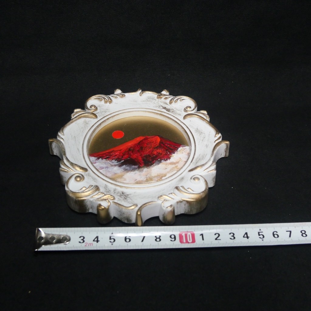 油絵 油彩 油彩画 絵 絵画 ミニ絵画【赤い富士山】