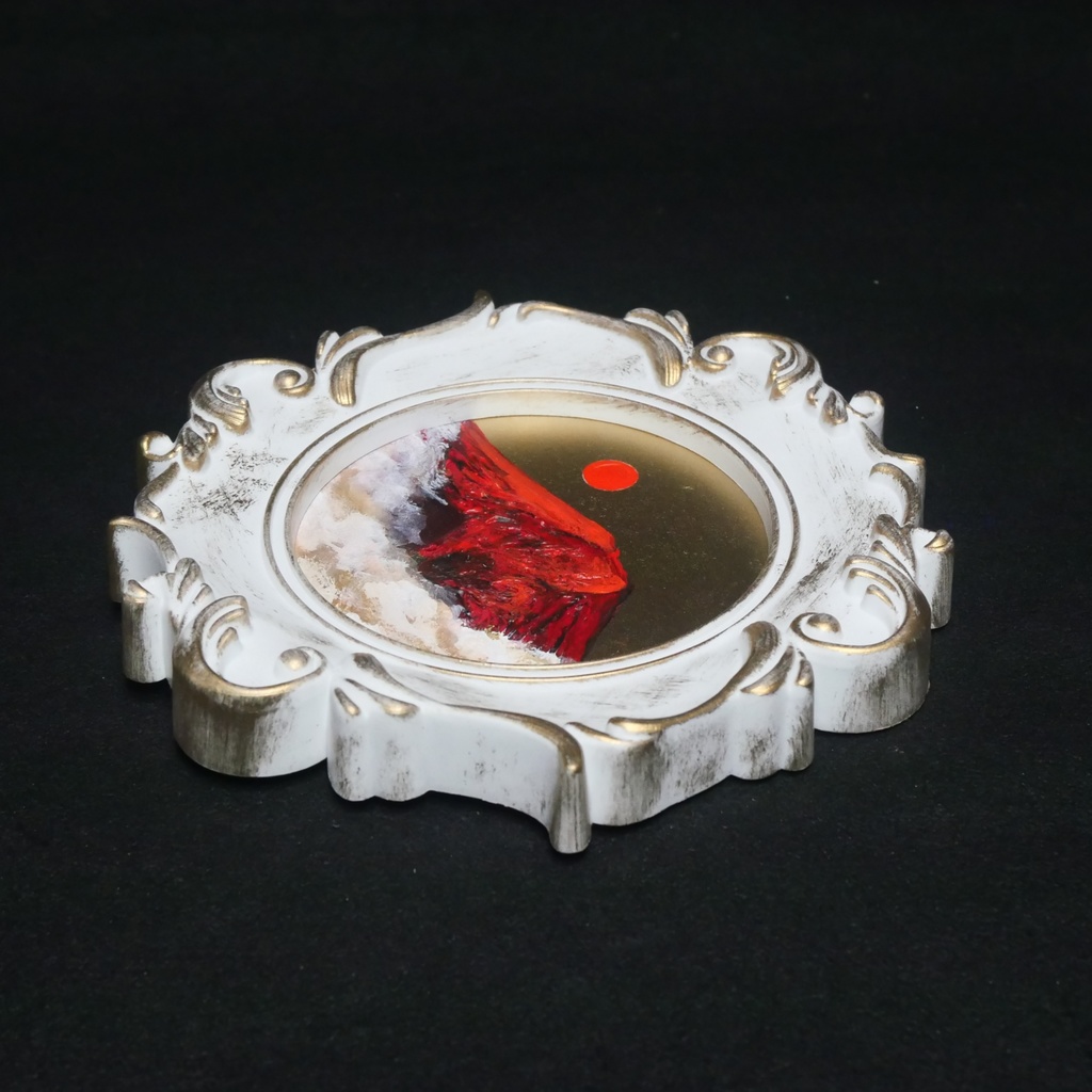 油絵 油彩 油彩画 絵 絵画 ミニ絵画【赤い富士山】