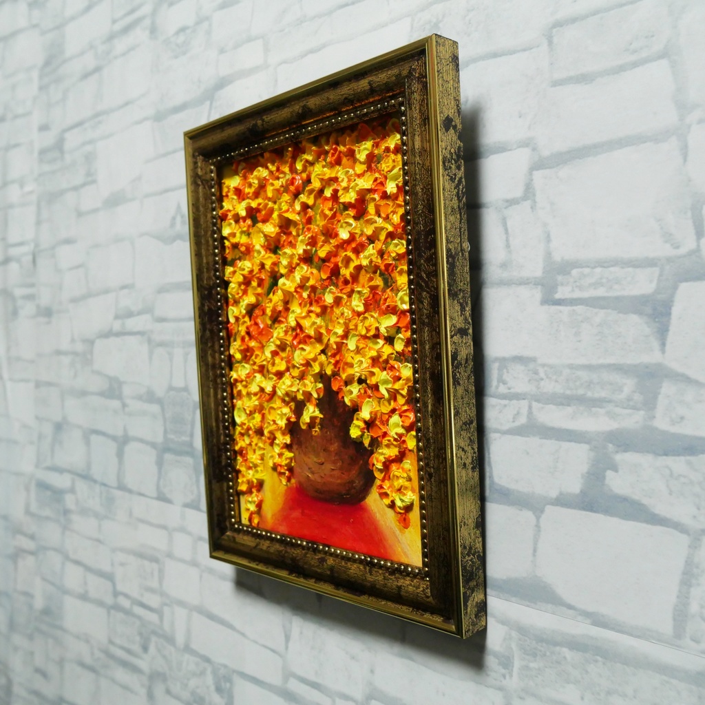 油絵 ミニ絵画 油彩画 【ミモザ】 絵画 原画