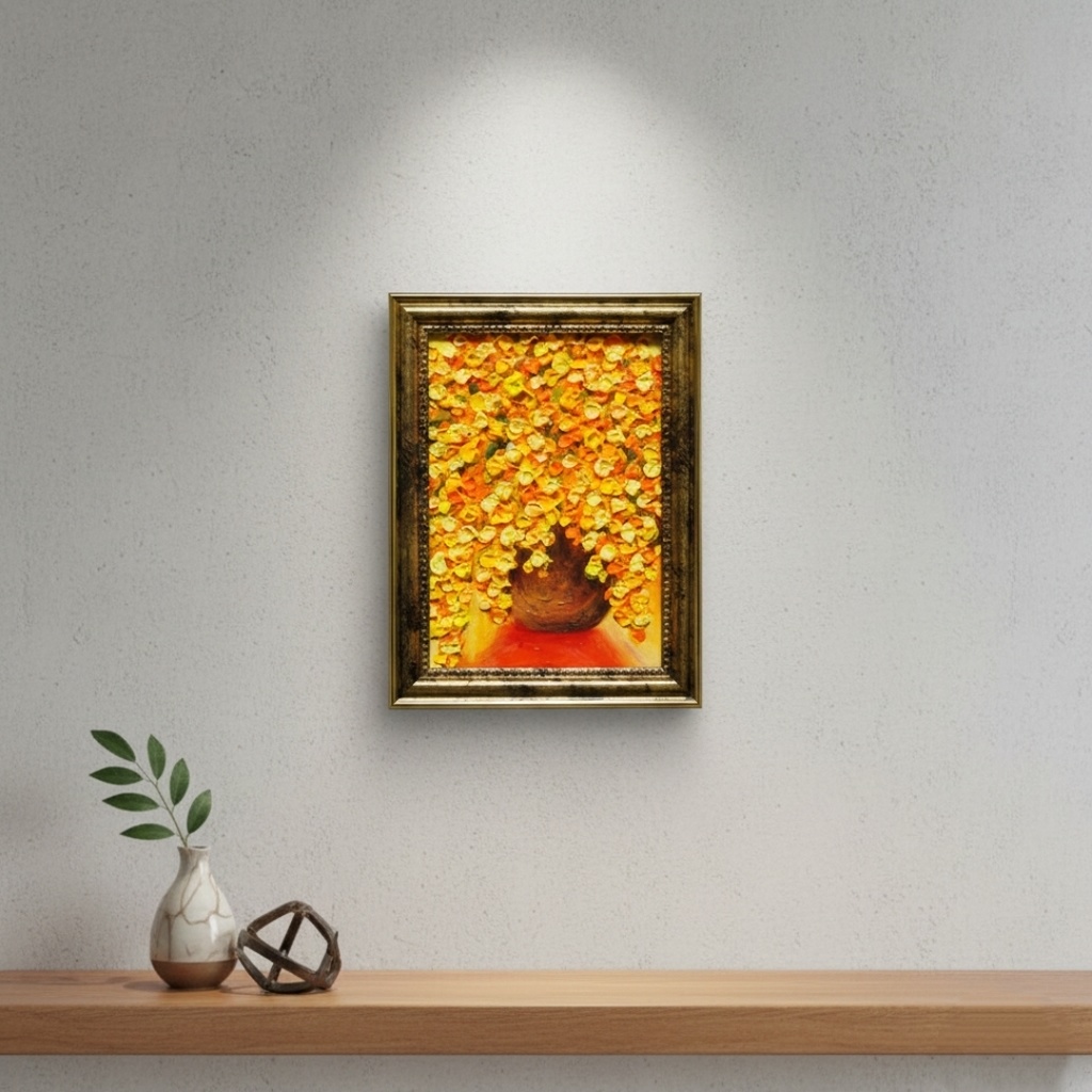 油絵 ミニ絵画 油彩画 【ミモザ】 絵画 原画