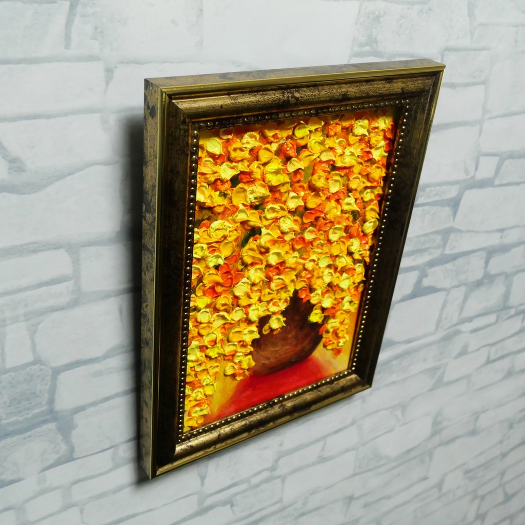 油絵 ミニ絵画 油彩画 【ミモザ】 絵画 原画