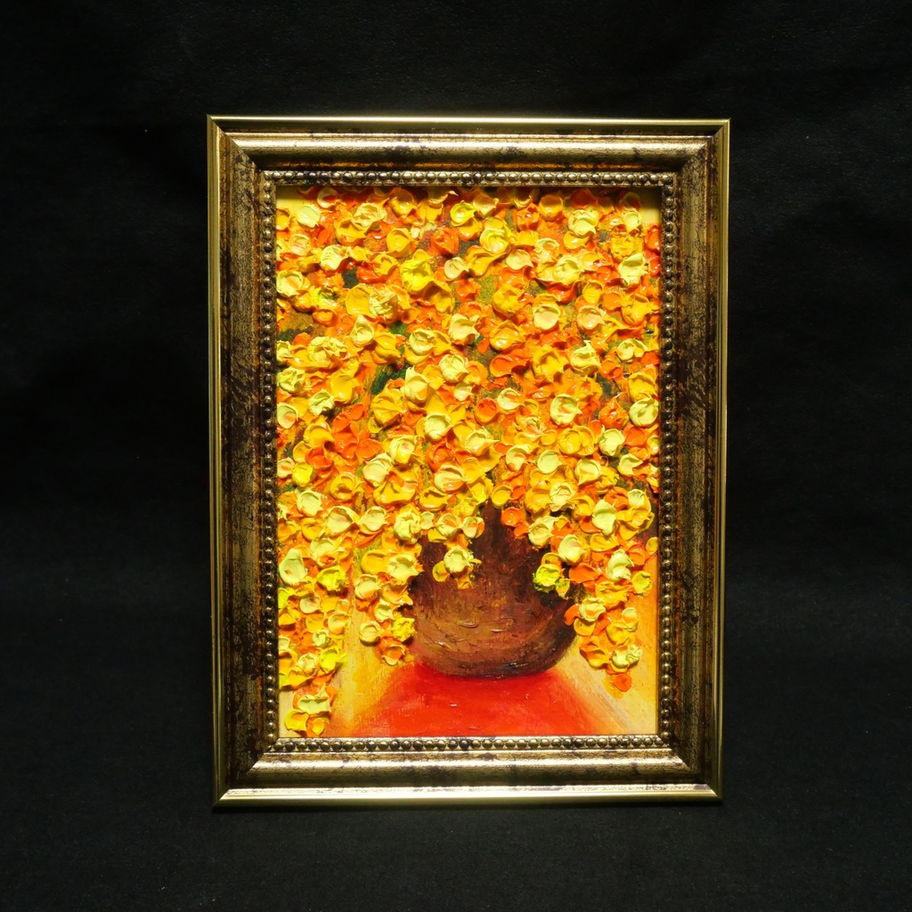 油絵 ミニ絵画 油彩画 【ミモザ】 絵画 原画