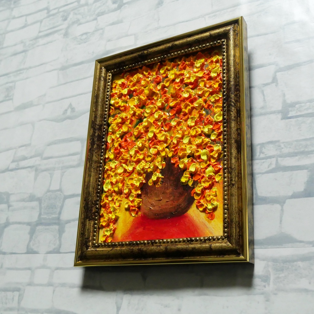 油絵 ミニ絵画 油彩画 【ミモザ】 絵画 原画