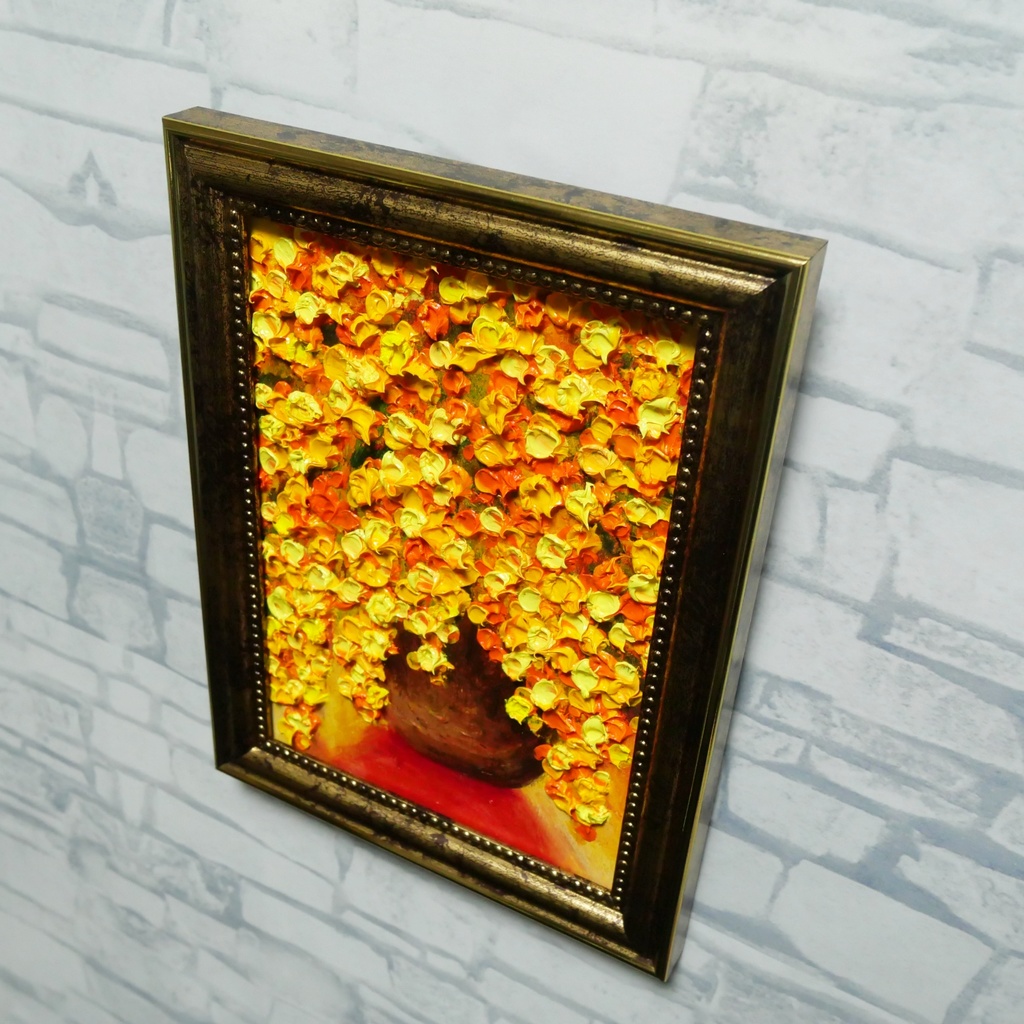 油絵 ミニ絵画 油彩画 【ミモザ】 絵画 原画