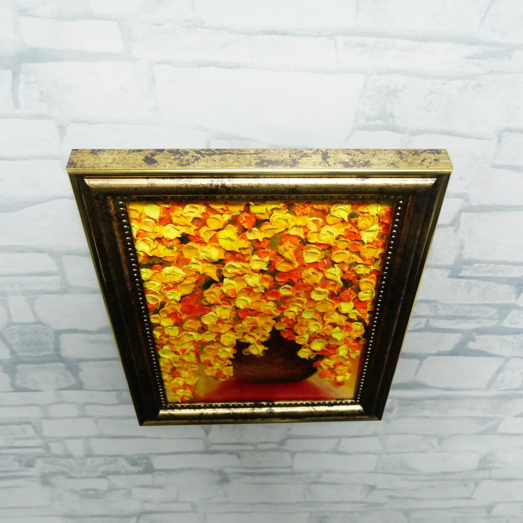 油絵 ミニ絵画 油彩画 【ミモザ】 絵画 原画